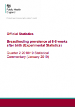 Official Statistics: Breastfeeding prevalence at 6-8 weeks after birth (Experimental Statistics) Quarter 2 2018/19: Statistical Commentary (January 2019)